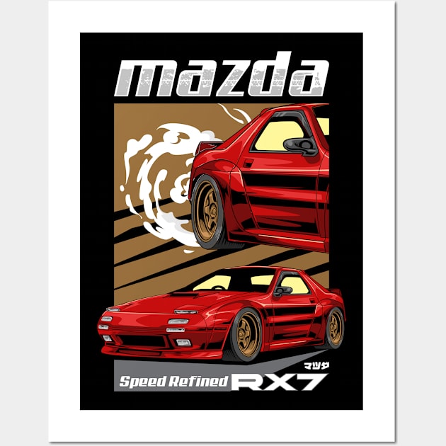 RX7 1989 JDM Car Wall Art by milatees